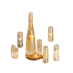 GENERICO - JUEGO DE 7 PIEZAS DE CRISTALERÍA PREMIUM DE LUJO AMBAR