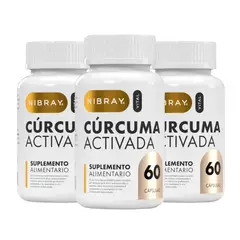 GENERICO - Curcuma Activada 800 Mg 60 Capsulas Pack 3 Frascos Nibray Vital