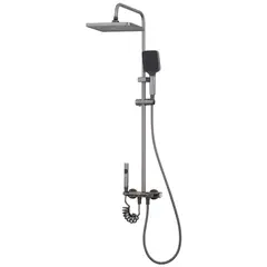 JOYTEK - Columna Ducha con Teclado 4 Funciones Plato Rectangular Gris Grafito