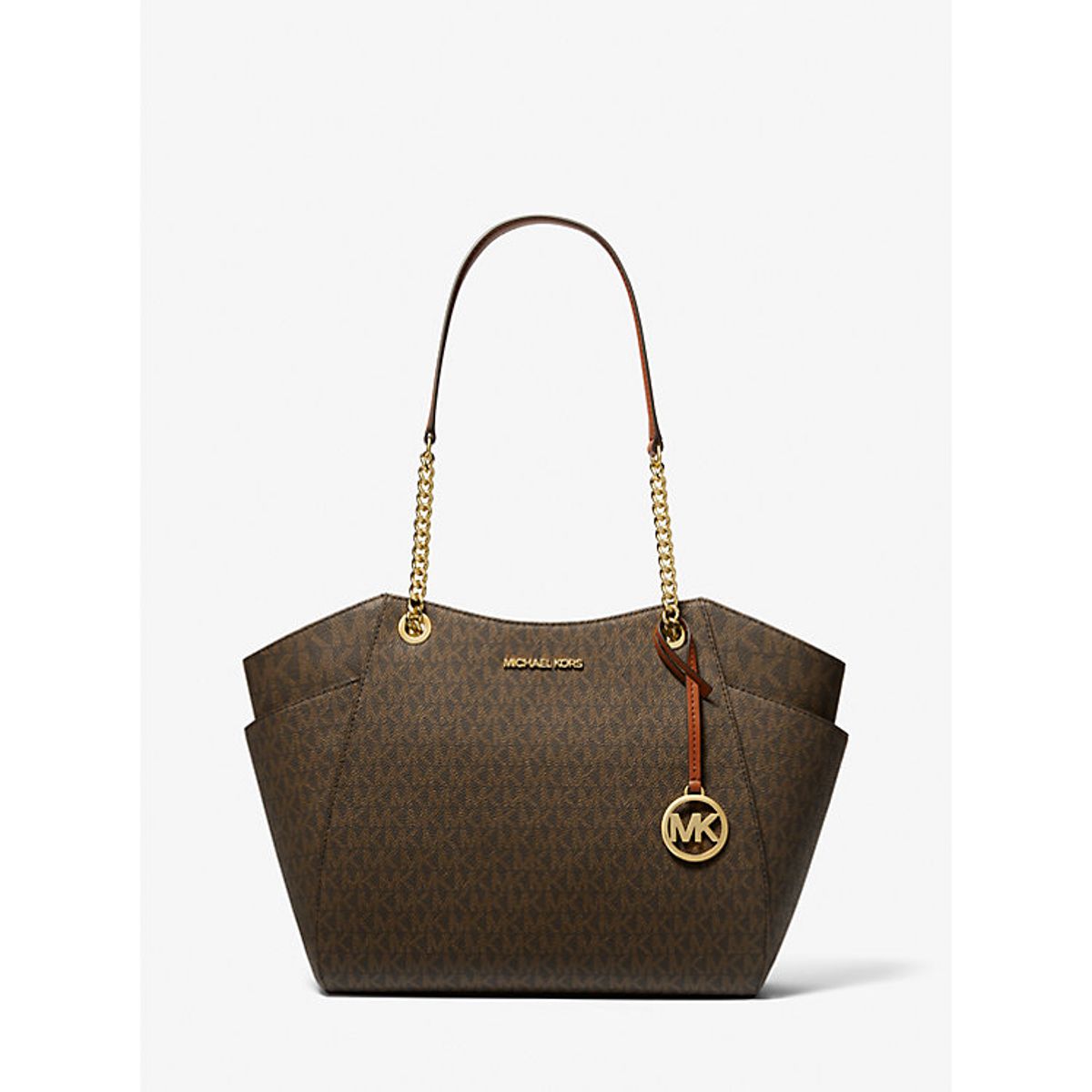 MICHAEL KORS - Cartera Michael Kors Jet set Travel mediana cafe monograma
