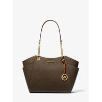 Cartera Jet set Travel mediana cafe monograma