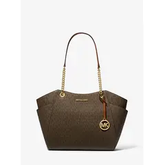 MICHAEL KORS - Cartera Jet set Travel mediana cafe monograma