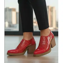 SNOOPY - Botines Camperos Color Rojo para en Dama M533