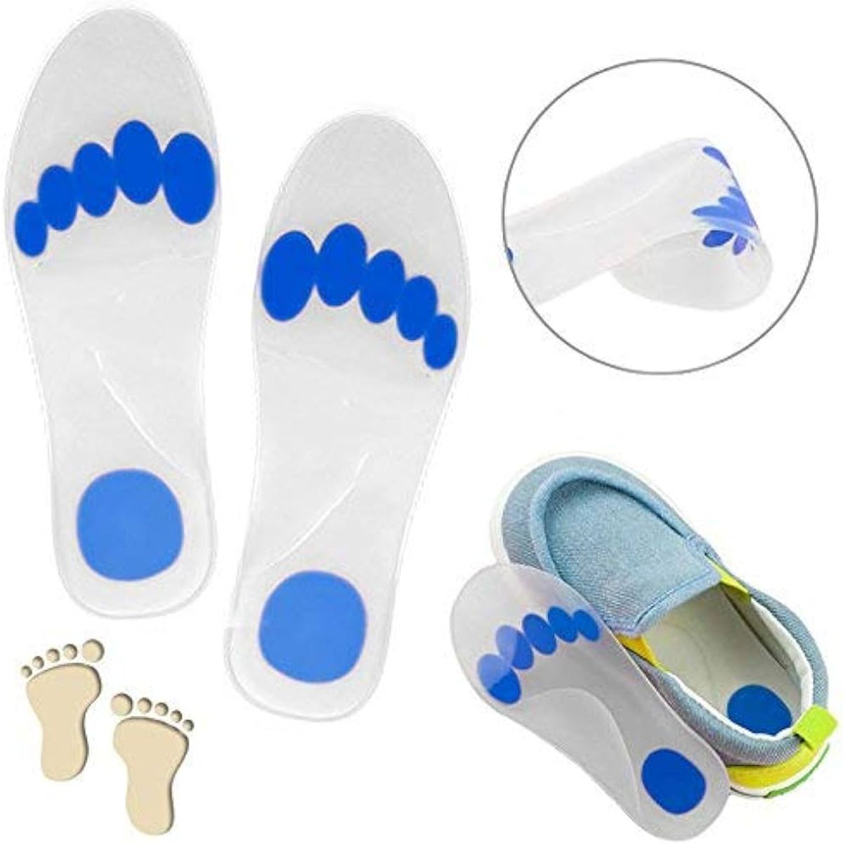 GENERICO - Par Plantilla Silicona con Gel Metatarso Espolon 34 al 36 Recortable