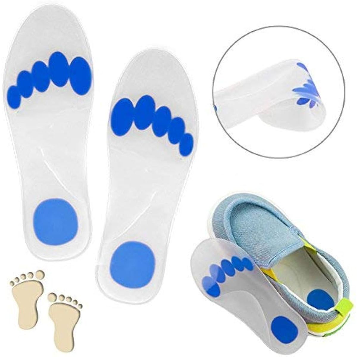 GENERICO - Par Plantilla Silicona con Gel Metatarso Espolon 34 al 36 Recortable