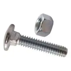 METALFER - Pack Perno Coche 5 /16 X 2 1 /2 + Tuerca 5/16 Zn (100 Unid)