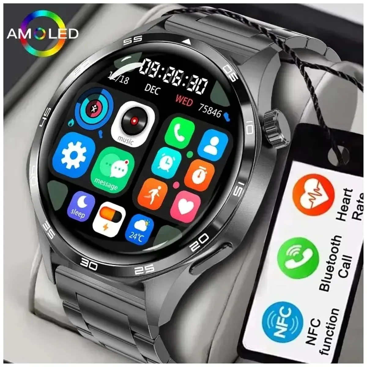 STARTECHOFFICE - Smartwatch GT5 PRO Doble Correa Monitor de Salud 247 IP67 Bluetooth Notificaciones Compatible
