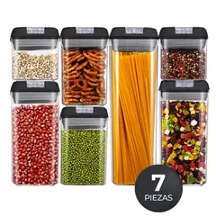 GENERICO - Set de 7 Contenedores Herméticos Plásticos
