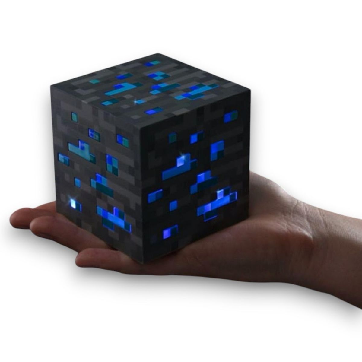 GENERICO - Cubo Lampara Azul Mineral Minecraft Recargable