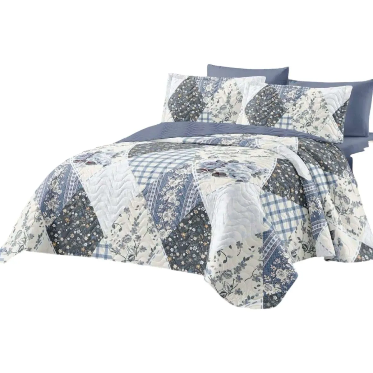 GENERICO - CUBRECAMA COLCHA QUILT VERANO 2 PLAZA