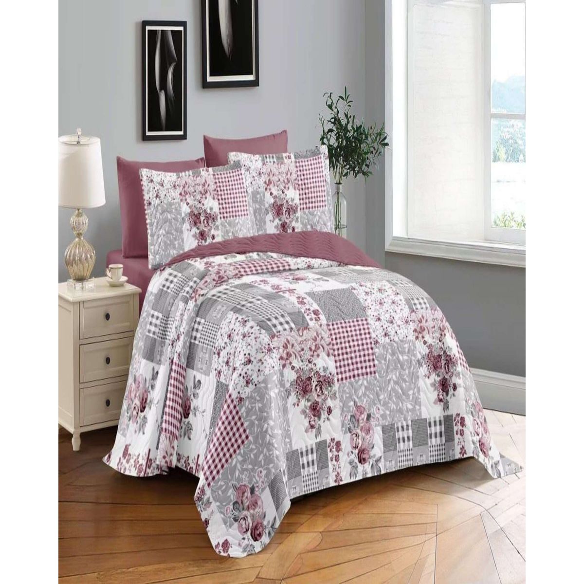 GENERICO - CUBRECAMA COLCHA QUILT VERANO KING