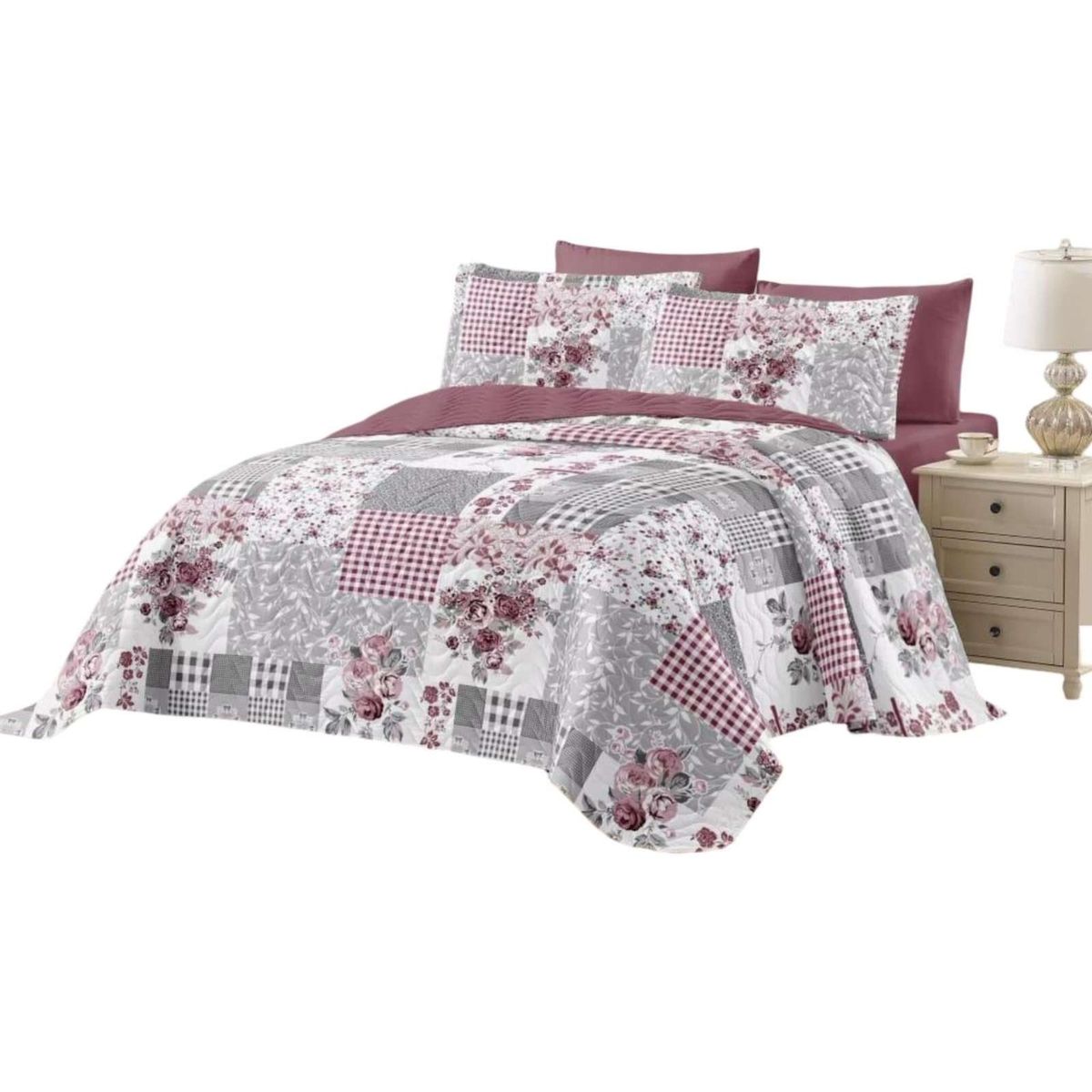 GENERICO - CUBRECAMA COLCHA QUILT VERANO KING