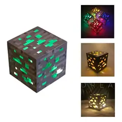 GENERICO - Cubo Lampara Verde Mineral Minecraft Recargable