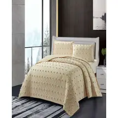GENERICO - CUBRECAMA QUILT DELGADO DISEÑO TUFTING DE LUJO SUAVE 2 PLAZAS