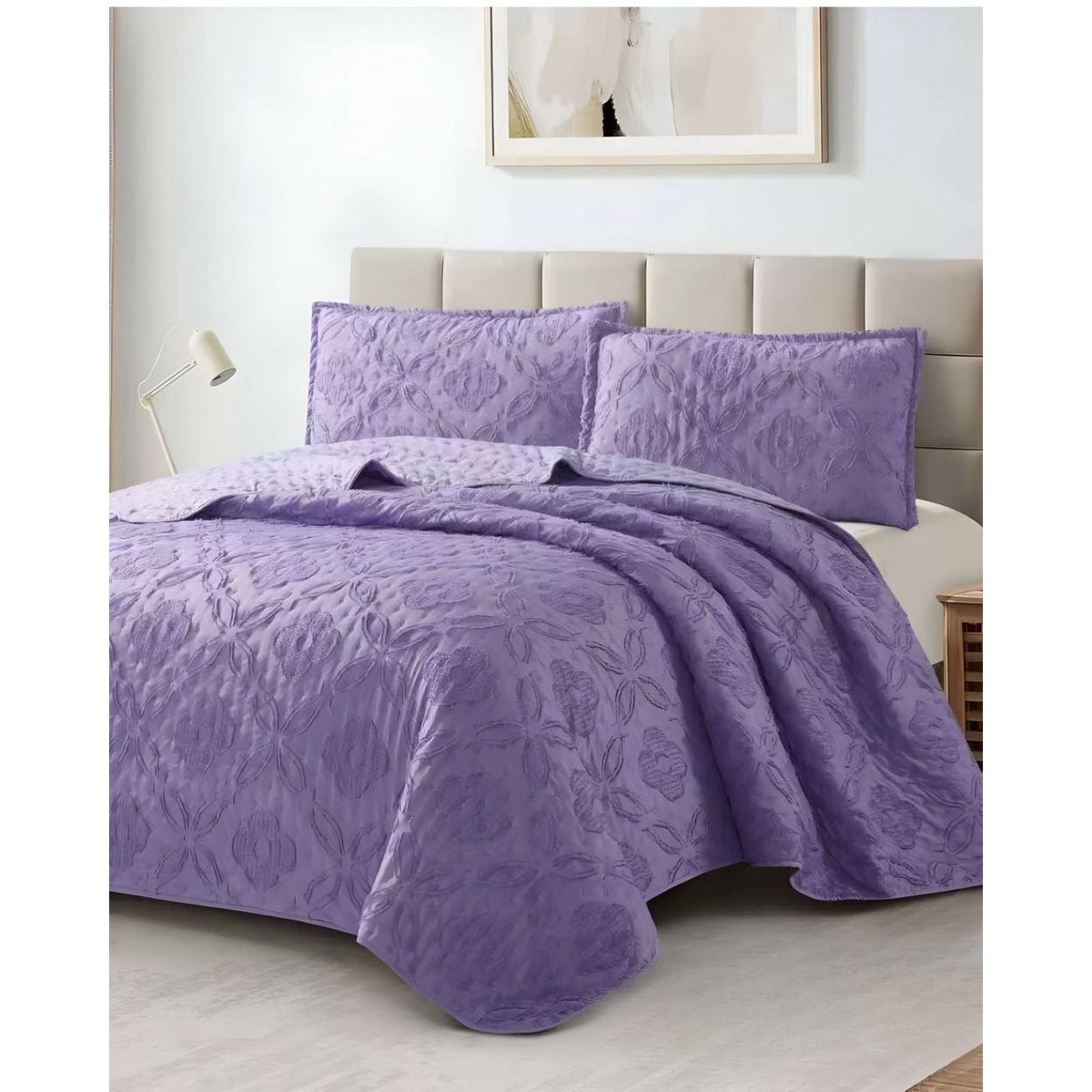 GENERICO - CUBRECAMA QUILT DELGADO DISEÑO TUFTING DE LUJO SUAVE 2 PLAZAS