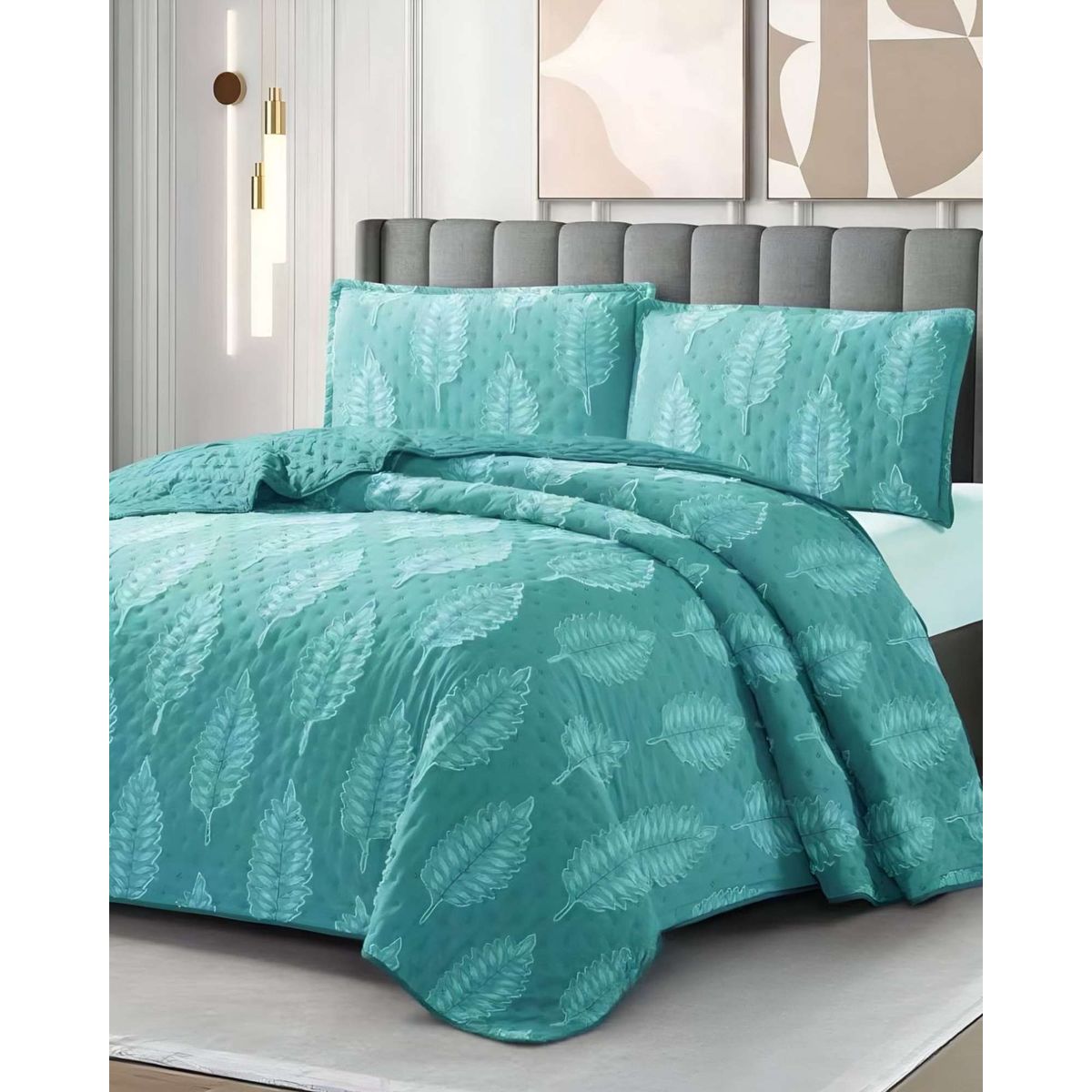 GENERICO - CUBRECAMA QUILT DELGADO DISEÑO TUFTING DE LUJO SUAVE 2 PLAZAS