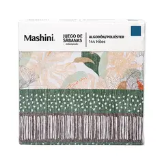MASHINI - Sabana Estampada 144 hilos 1.5Plazas Garden
