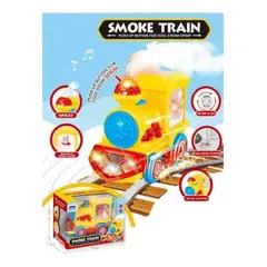 GENERICO - Tren De Juguete Con Accesorios Luces Sonidos Y Humo Real - Amarillo