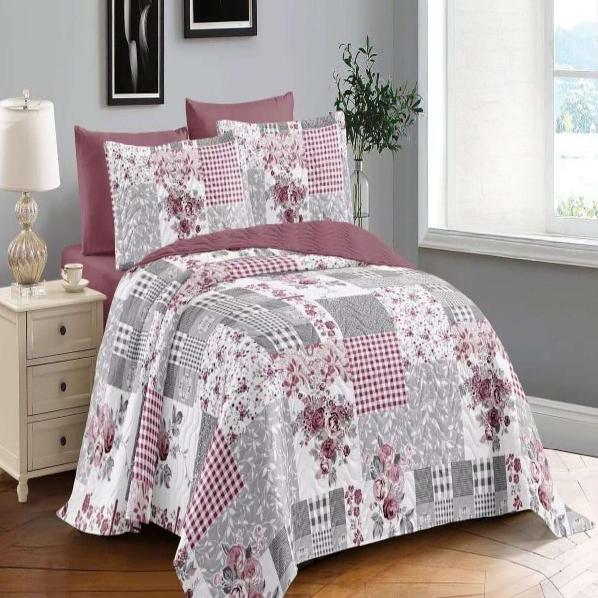 GENERICO - CUBRECAMA COLCHA QUILT VERANO PLAZA Y MEDIA