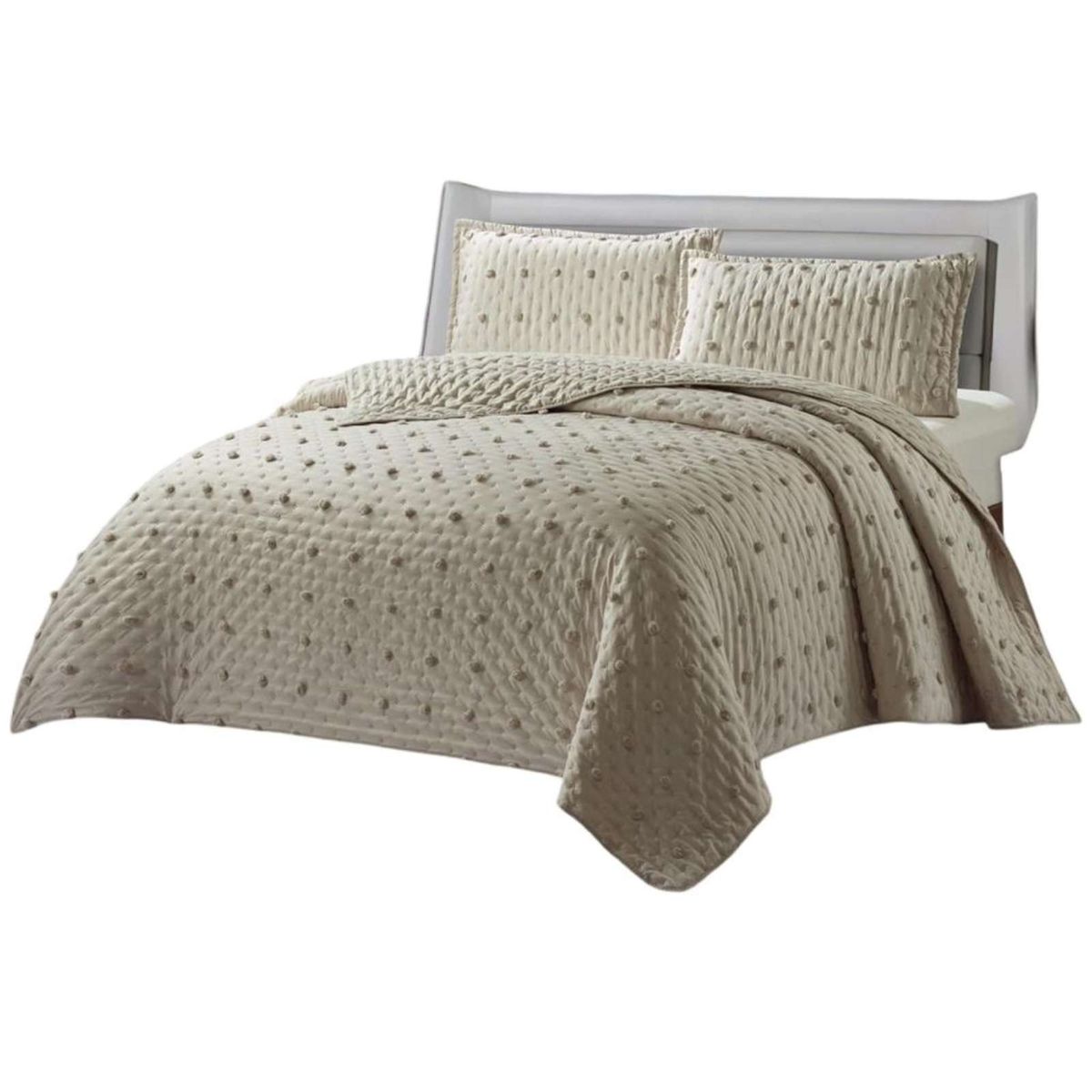 GENERICO - CUBRECAMA QUILT DELGADO DISEÑO TUFTING DE LUJO SUAVE PLAZA Y MEDIA