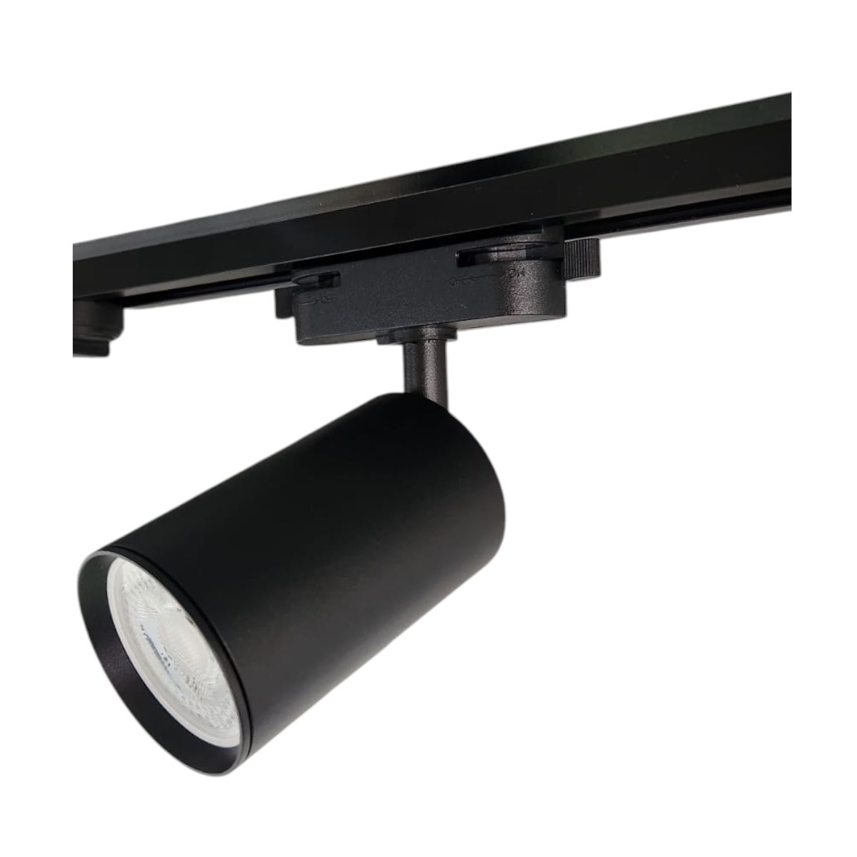 WANT - Lámpara 8 Focos Cilindros Negros Luz Cálida con 2 Riel de 1mt más Unión