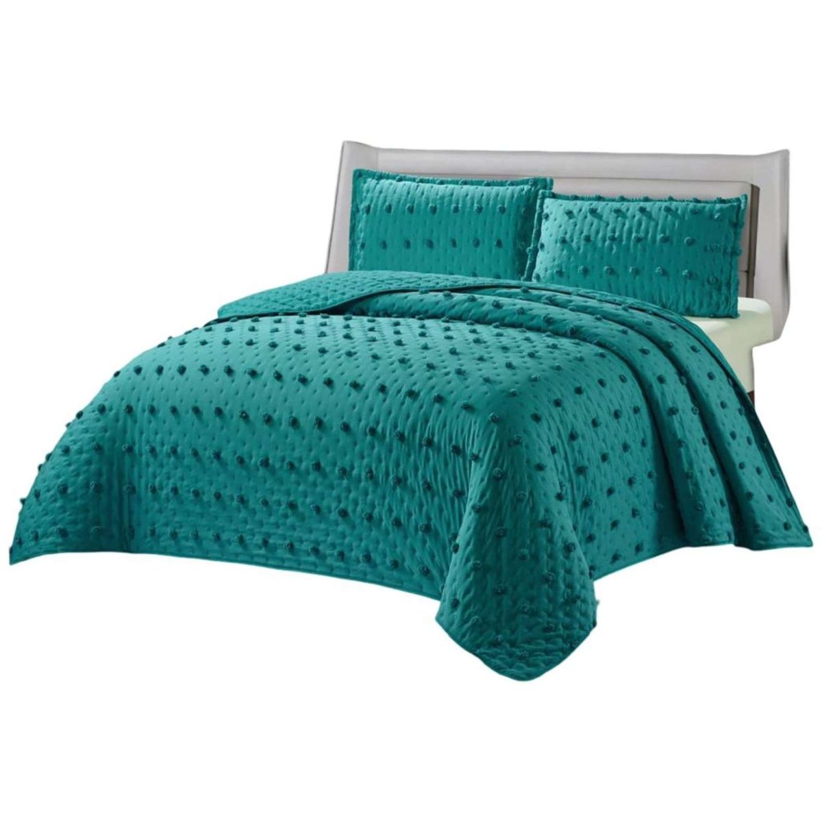 GENERICO - CUBRECAMA QUILT DELGADO DISEÑO TUFTING DE LUJO SUAVE KING