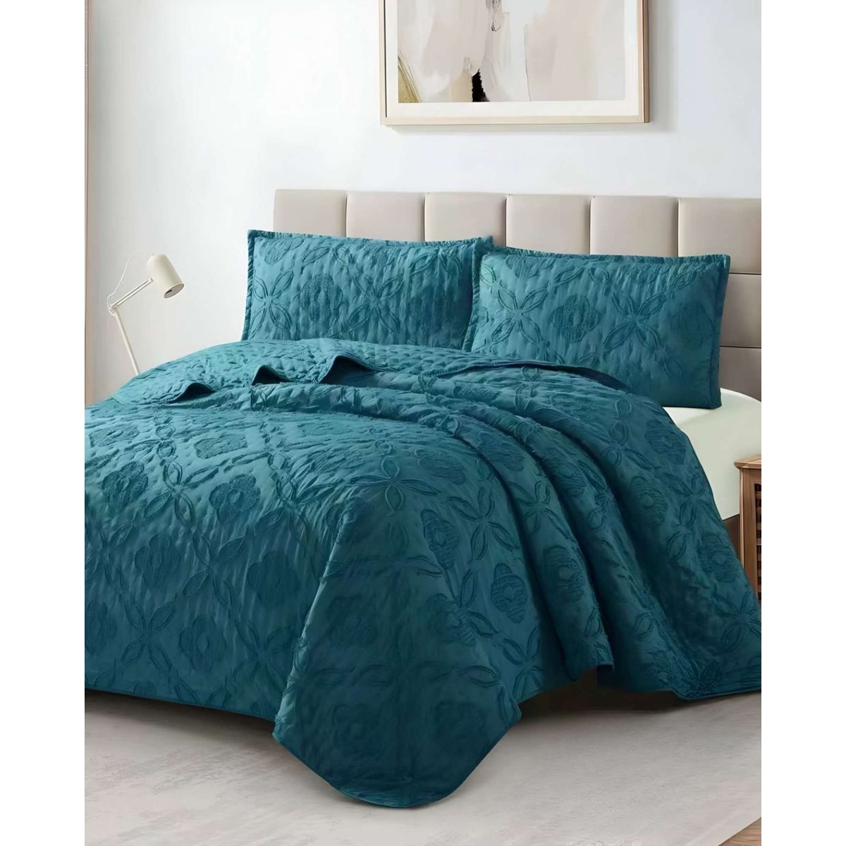 GENERICO - CUBRECAMA QUILT DELGADO DISEÑO TUFTING DE LUJO SUAVE 2 PLAZAS