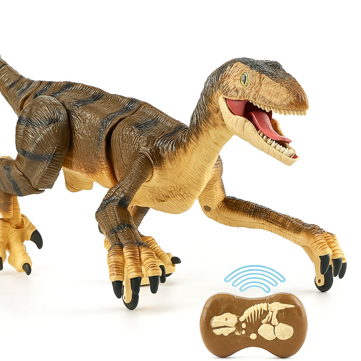 GENERICO - Dinosaurio Control Remoto Velociraptor Sm180 Marron