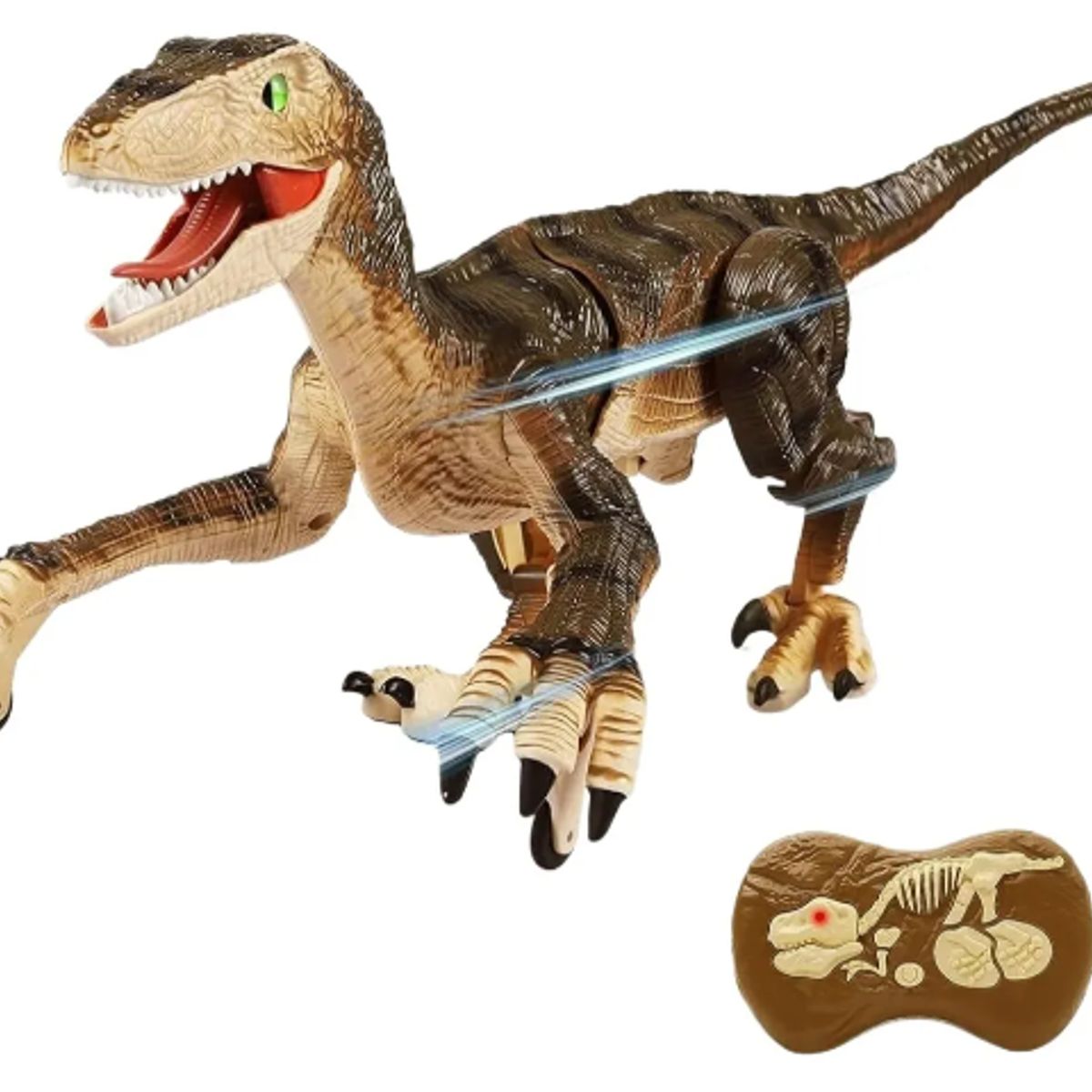 GENERICO - Dinosaurio Control Remoto Velociraptor Sm180 Marron