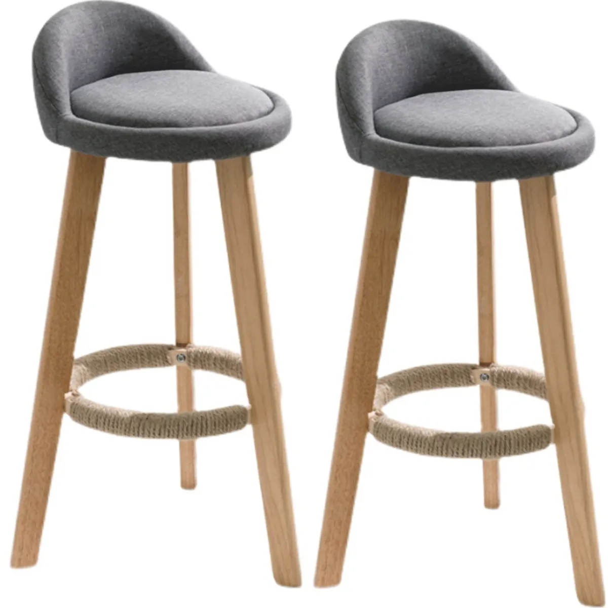 GENERICO - Pack2 Silla Piso Bar Madera Altura Taburete Respaldo Moderna - Madera