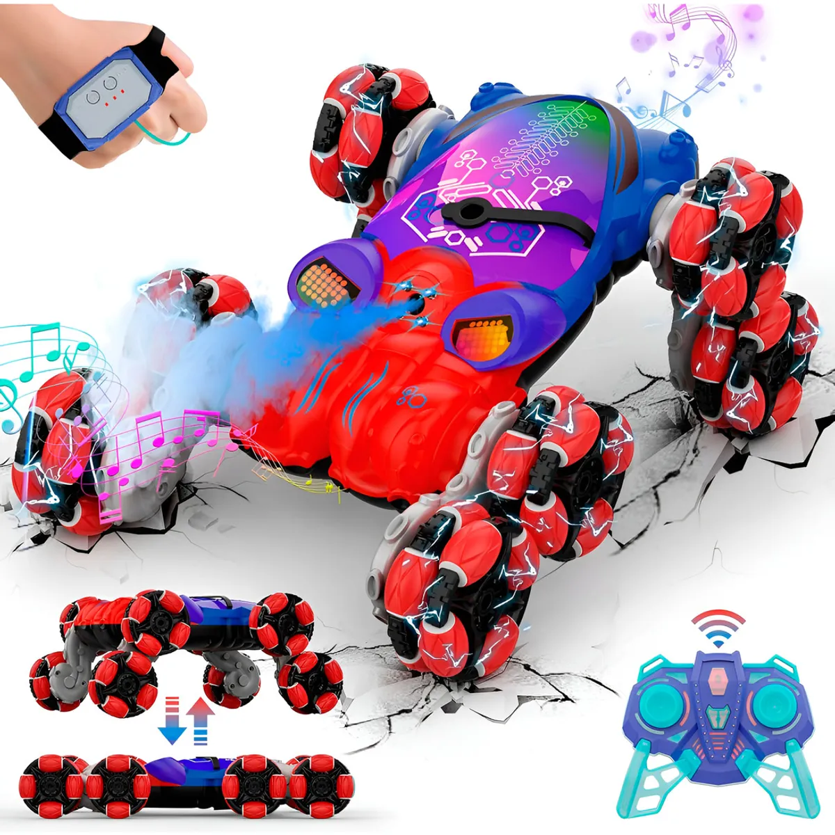 HOMEBRANDT - Auto Control Remoto Escalador Octopus Luces Sonido 360°