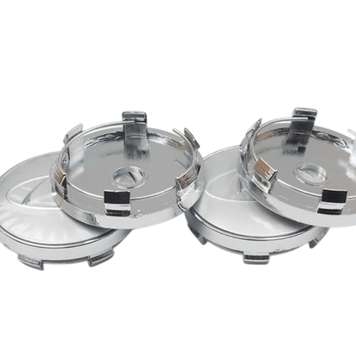 GENERICO - 4 Tapa Centro de Llanta Compatible con Hyundai Plateado 60mm