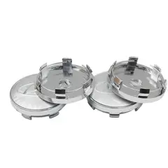 GENERICO - 4 Tapa Centro de Llanta Compatible con Hyundai Plateado 60mm