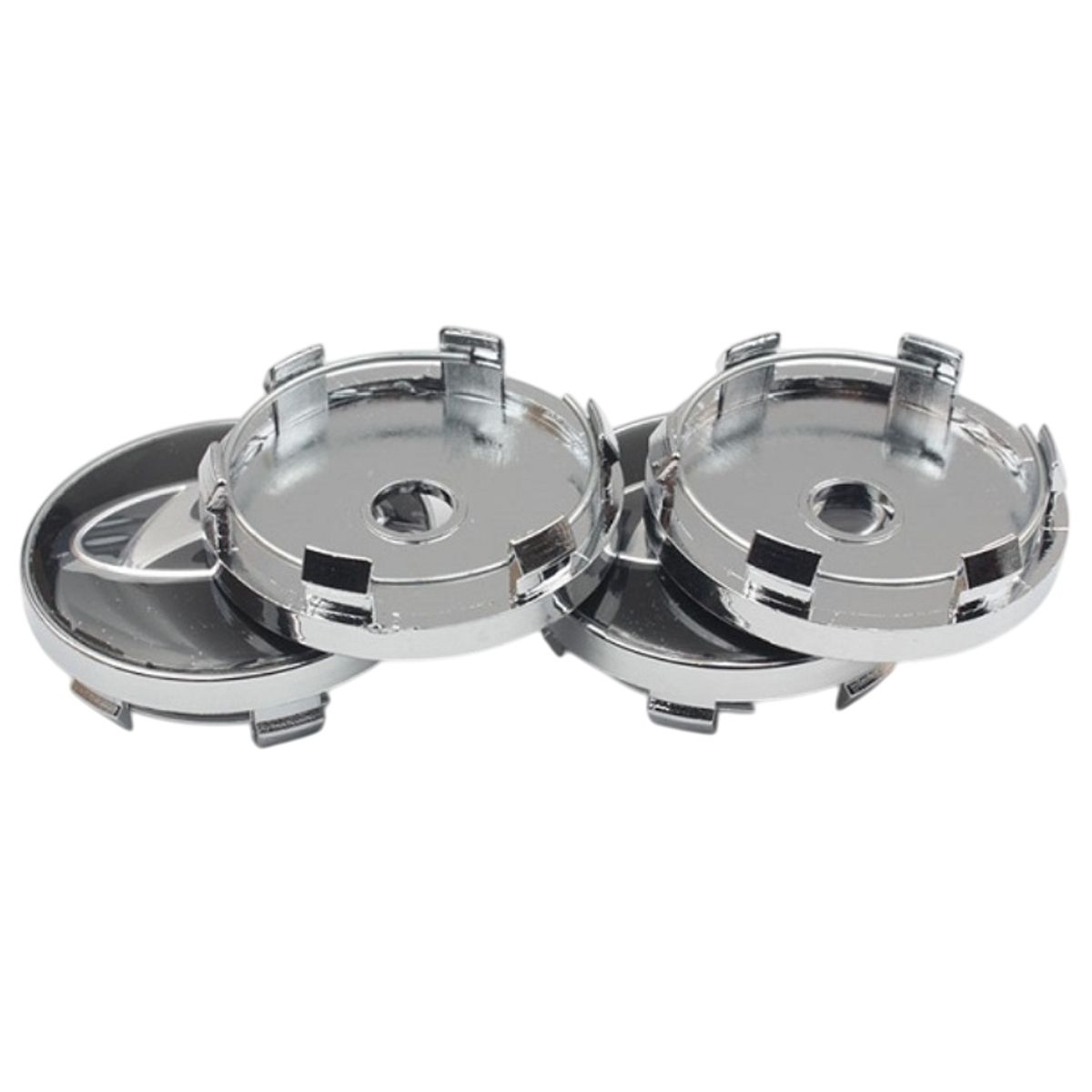 GENERICO - 4 Tapa Centro de Llanta Compatible con Hyundai Negro 60mm