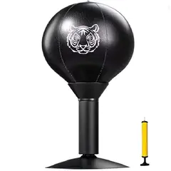 GENERICO - Saco De Boxeo Con Succión Para Escritorio Antiestres Negro Tigre