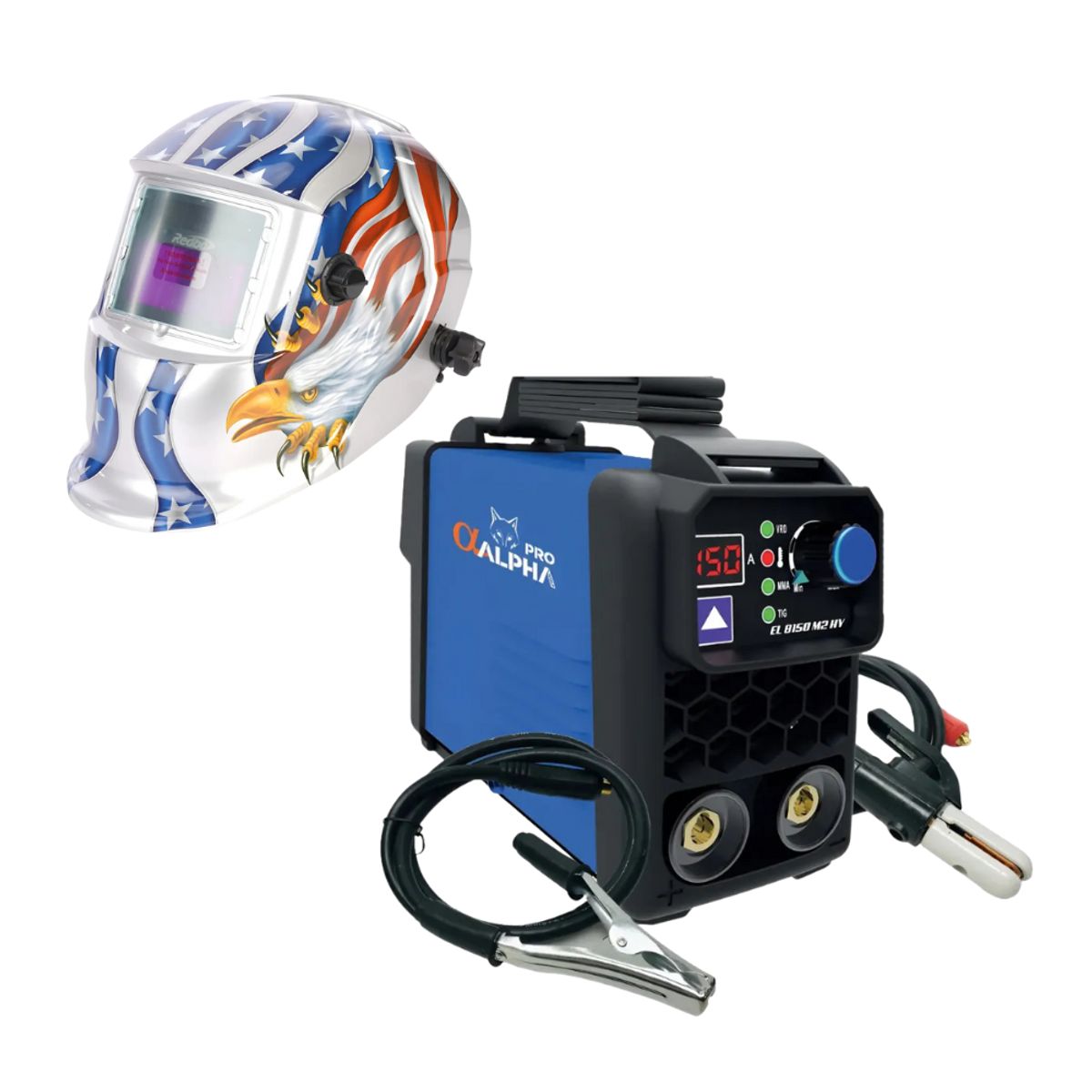 ALPHA - kit Soldadora Alpha TIG 150A 2en1 + Máscara Redbo RBLY93H