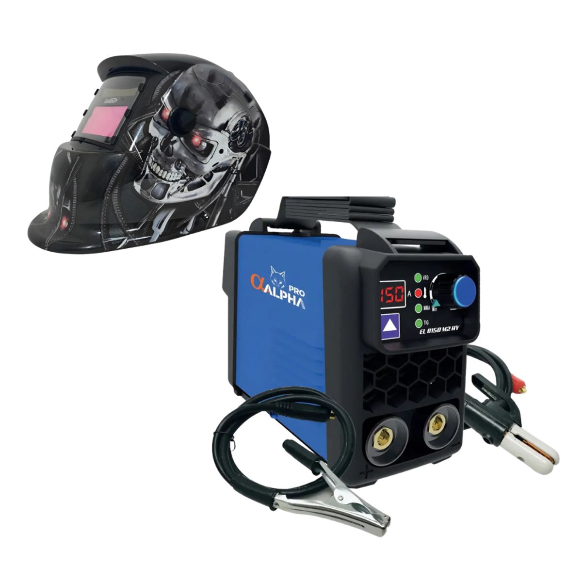 ALPHA - kit Soldadora Alpha TIG150A 2en1 + Máscara Redbo RBLYE64