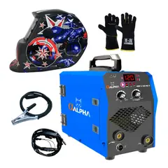 ALPHA - Kit Soldadora Mig120A 3en1 +Guantes+Máscara RedboRBLYE26