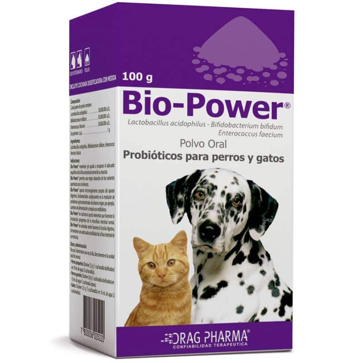DRAG PHARMA - Biopower Prebióticos Perros&gatos Suplemento 100g