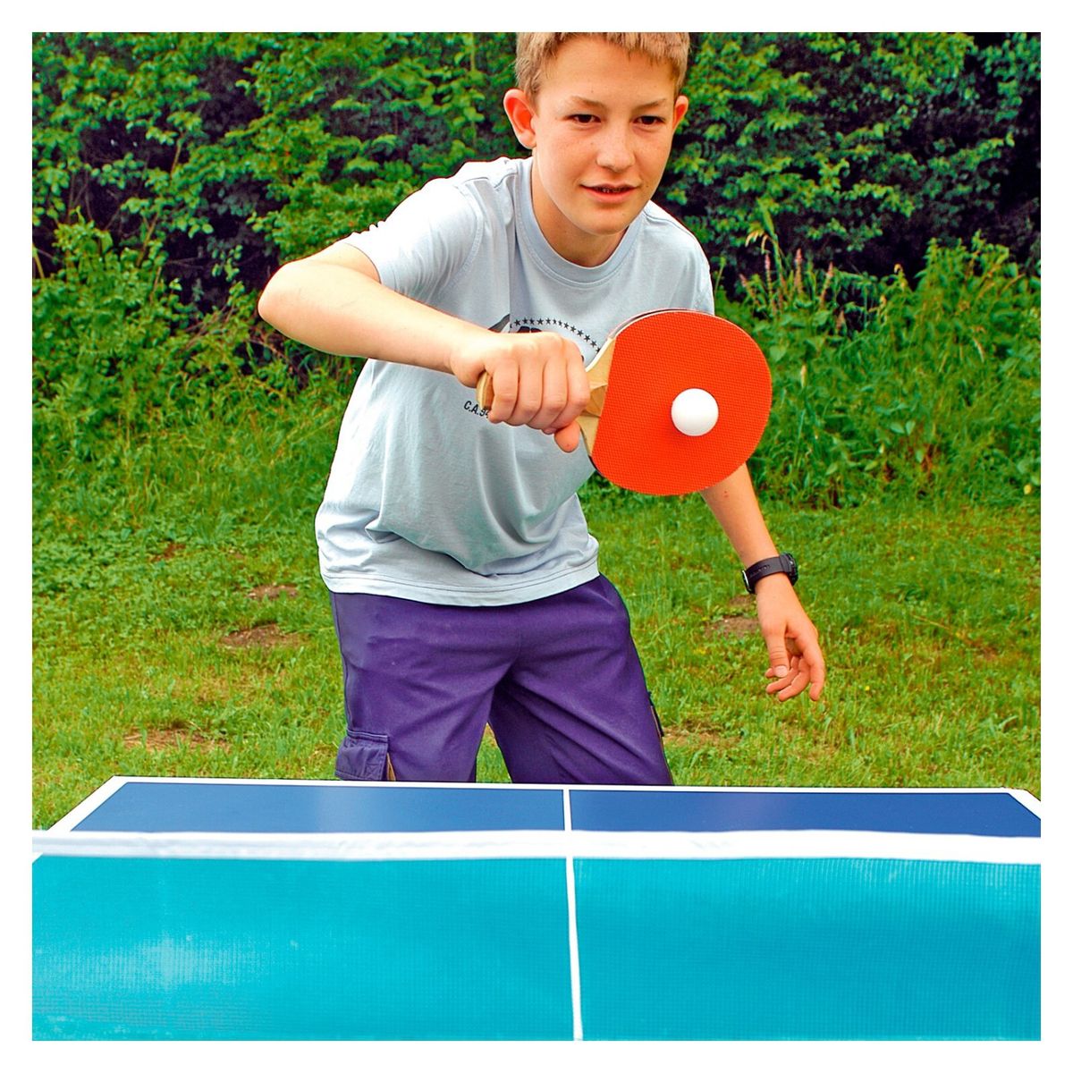 ATLETIS - Mini Mesa de Ping Pong Portátil Azul