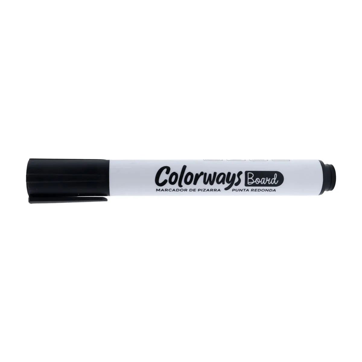 ADETEC - Marcador Para Pizarra Punta Redonda 1 Unidad Colorways -Negro