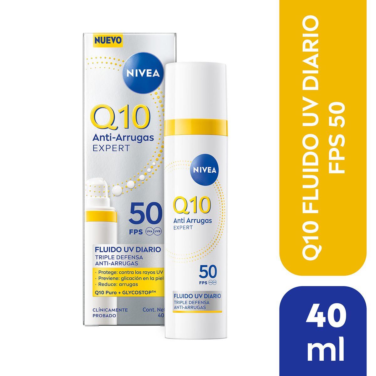 NIVEA - NIVEA Q10 Crema Facial Fluido Antiarrugas protección solar