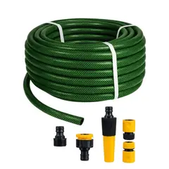 GENERICO - Manguera Jardin Reforzada 1/2 Pulgada 3 Capas 10 Mts +KIT INSTALACIÓN