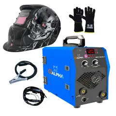 ALPHA - Kit Soldadora AlphaMig120A 3en1+Guantes+Máscara RedboRBLYE64