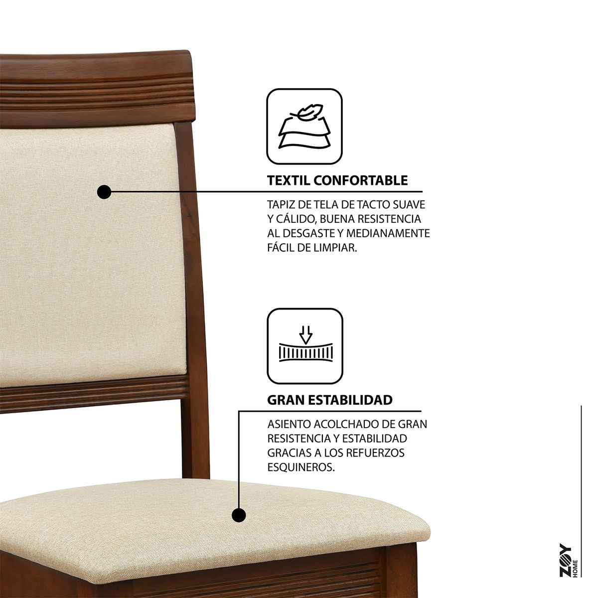 WDS HOME - Juego de Comedor Santorini 4 Sillas