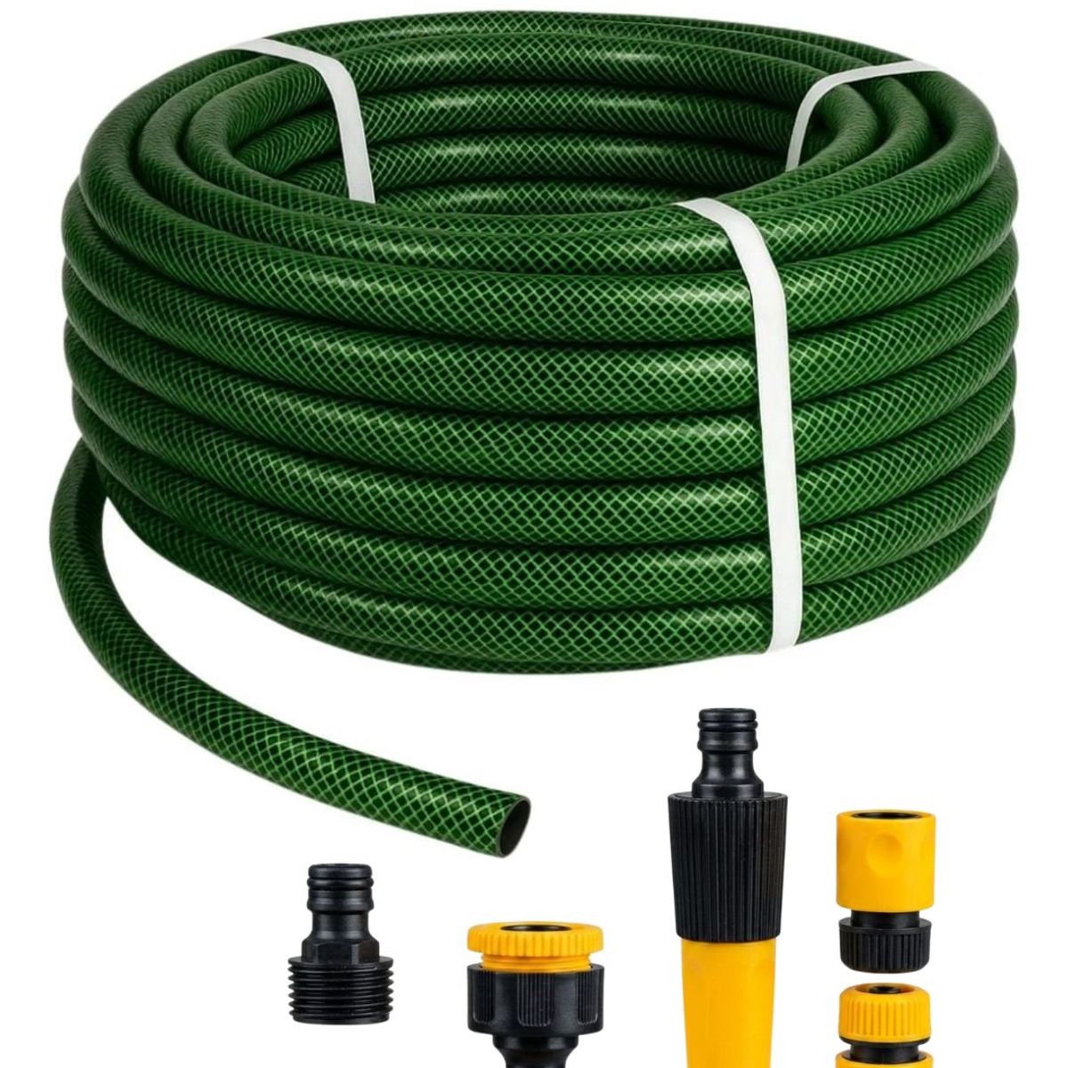 GENERICO - Manguera Jardin Reforzada 1/2 Pulgada 3 Capas 15 Mts Verde Oscuro