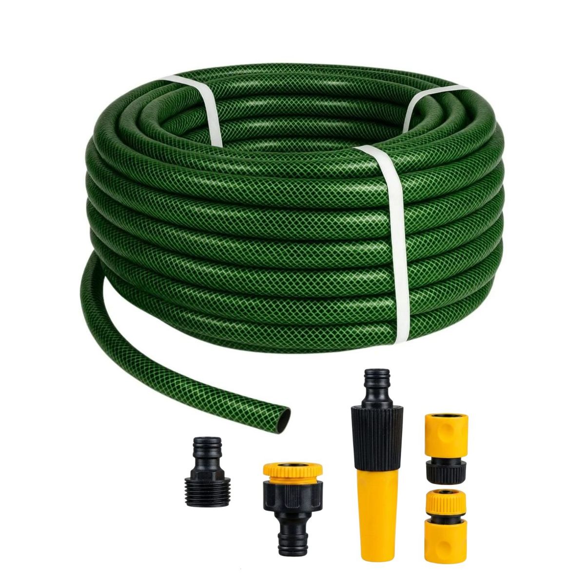 GENERICO - Manguera Jardin Reforzada 1/2 Pulgada 3 Capas 15 Mts Verde Oscuro