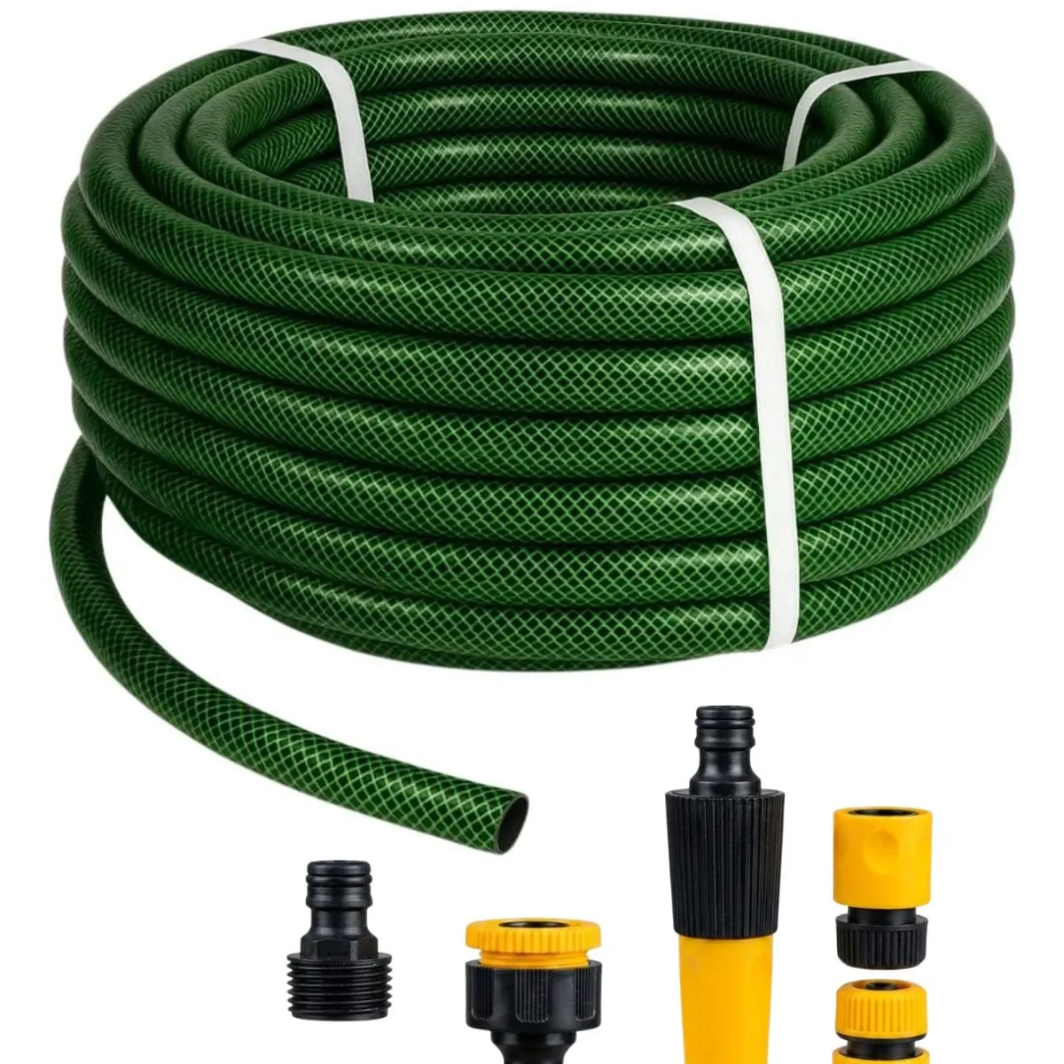GENERICO - Manguera Jardin Reforzada 1/2 Pulgada 3 Capas 20 Mts Verde Oscuro