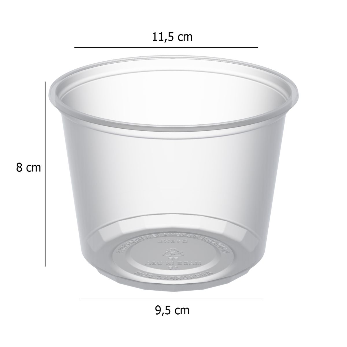 GENERICO - Pote Liso Pet Transparente Con Tapa 16oz 50 Unidades