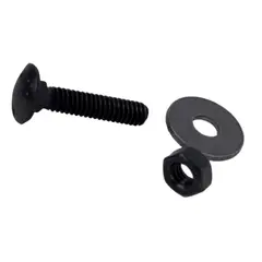 METALFER - Pack Perno Coche 1 /4 x 2 Negro Tuerca Y Golilla (100 Un)